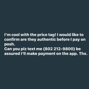 Meet your Posher, F'  I'm interested in the item I just liked text me: 802212980